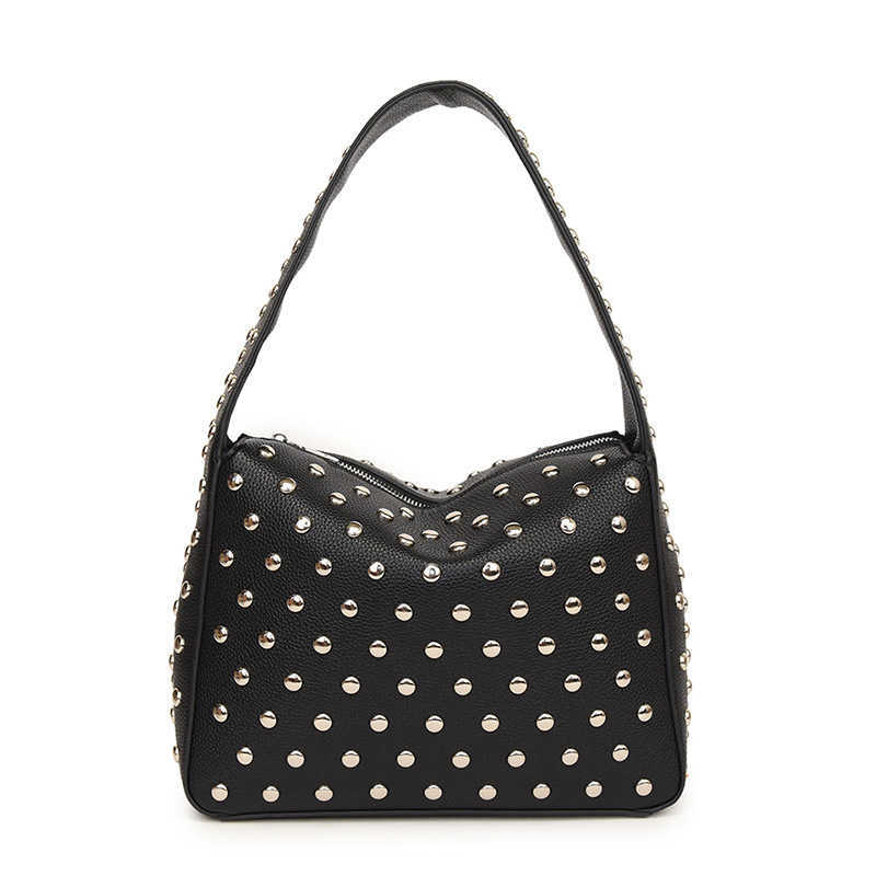 Fashion Punk Style Willow Nail Single Shoulder Underarm Bag New Trendy Heavy Industry Personalized Motorcycle Bags Women Rivet Tote Bag Handbag 241125