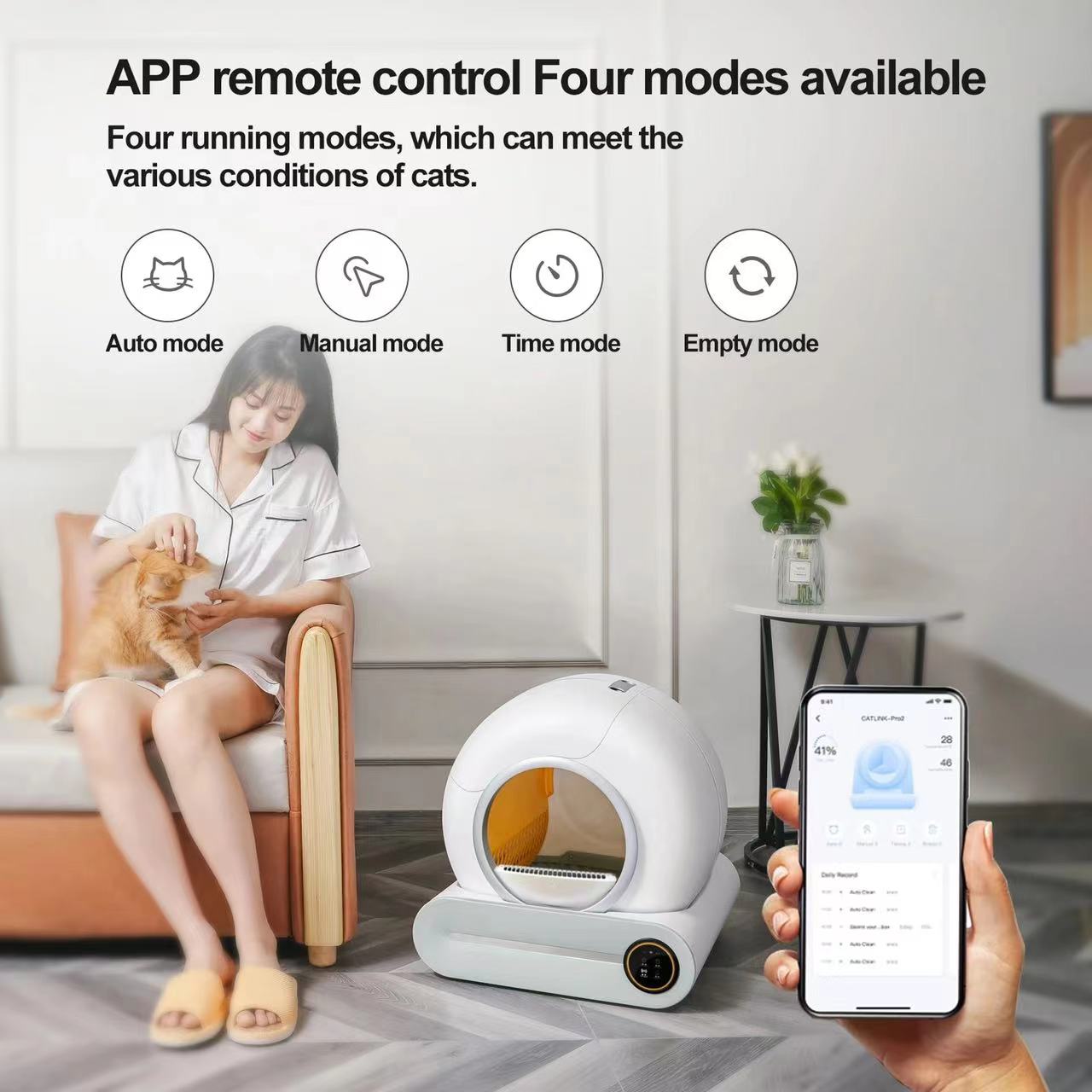 Automatic Electric Cat Toilet Self-Cleaning Tuya APP Controlled Litter Box with Safety Protection for New Cats