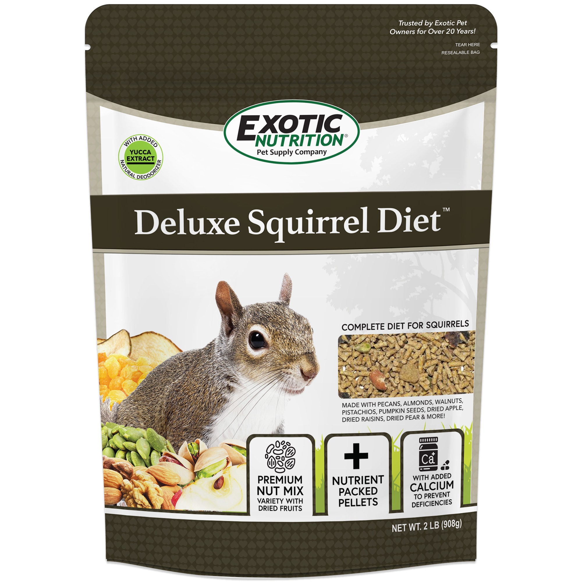 Exotic Nutrition Deluxe Squirrel Diet Small Pet Food, 2 lbs.
