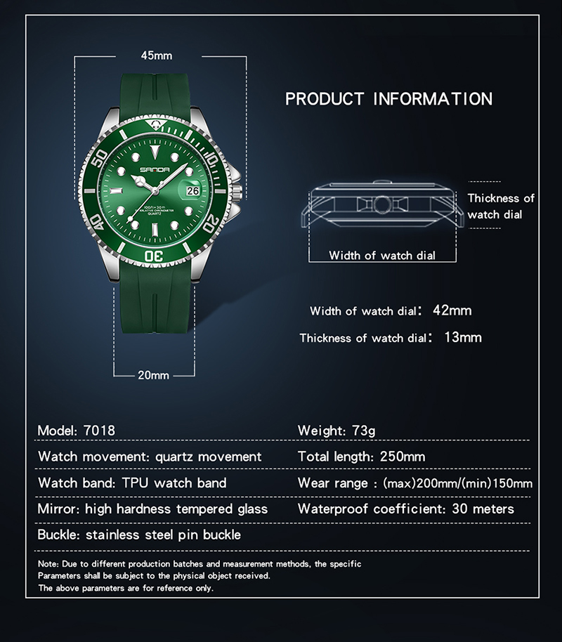SANDA Hot Sell Quatrz Watch Sport Mens Watches Top Brand Waterproof Silicone Quartz Clock Men Relogio Mascuo 7018