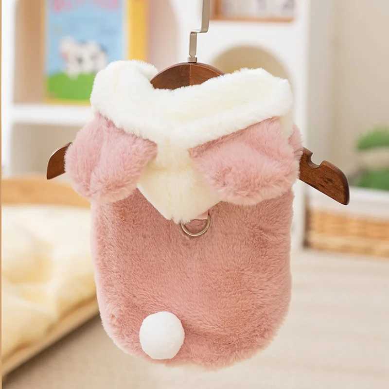 Fashion Solid Dog Hoodies Warm Plush Dog Jacket Caot Winter Puppy Clothes Cute Cat Vest Coat Pet Jacket Sweater Soft Dog ClothesXJ241125