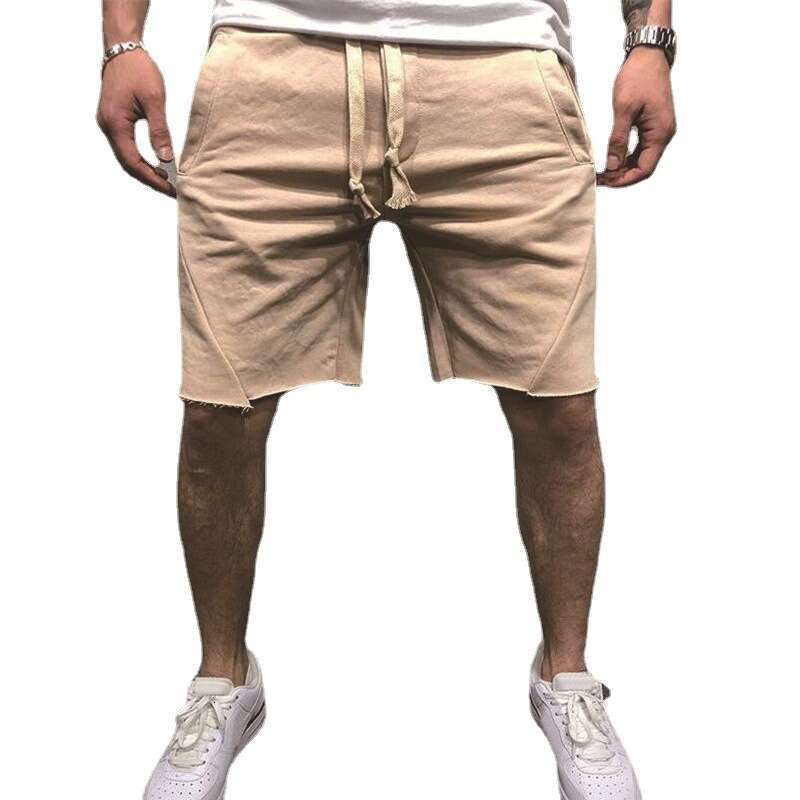 European Casual Shorts Men, Popular For Fiess Enthusiasts, Solid Color Running And Sports Training B3