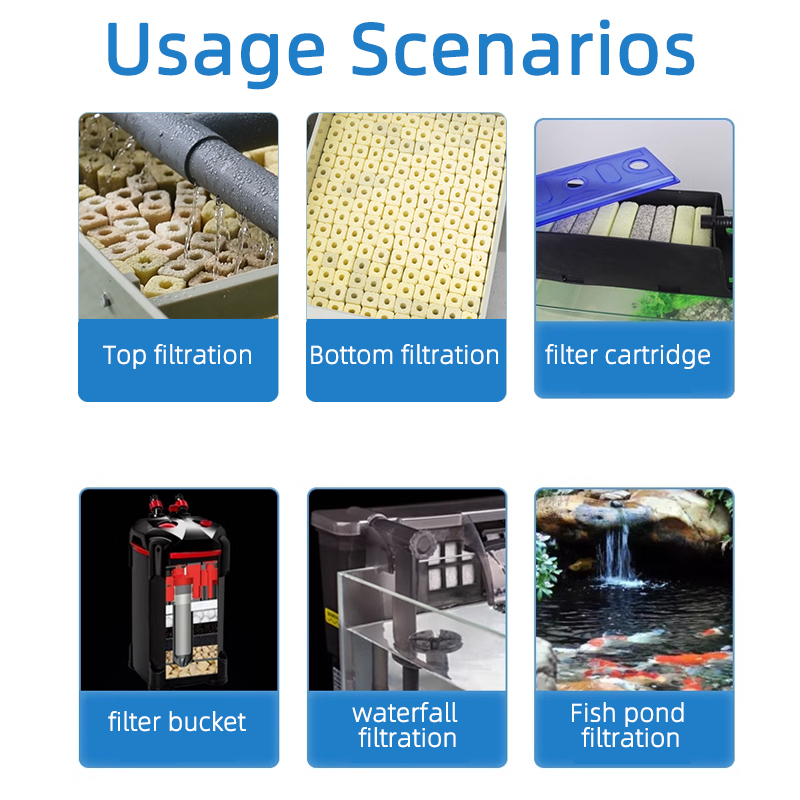 QihangRAS wholesale aquariums bacteria house koi pond filter media bakki shower pond filter media