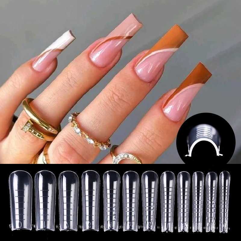 60Pcs Dual Nail Forms Extension Tips Mold Quick Buliding False Nails Short Almond Acrylic Upper Forms Diy Art Manicure ToolW250120