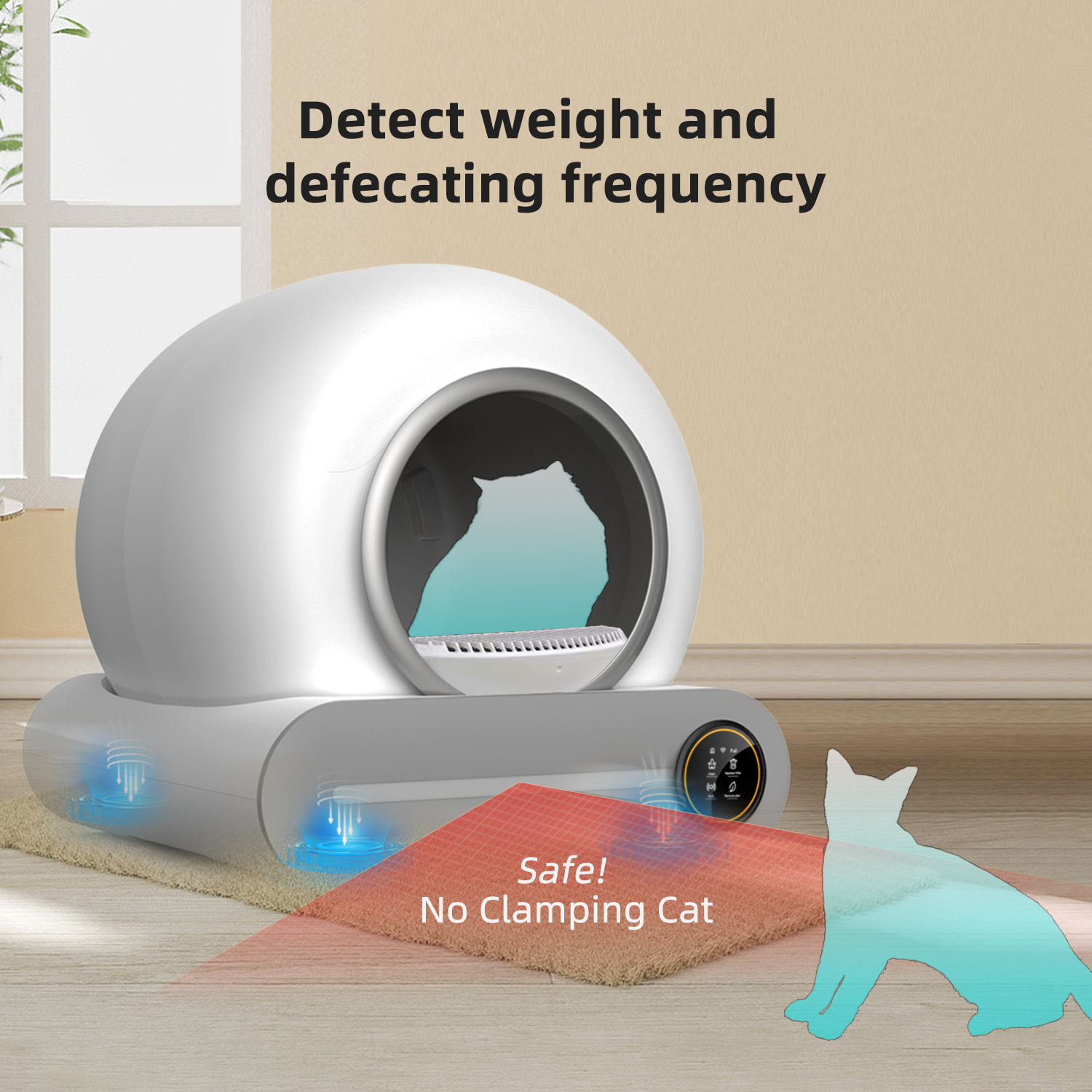 Fast Delivery oem odm customized logo modern abs plastic cat automatic self cleaning litter box for cats
