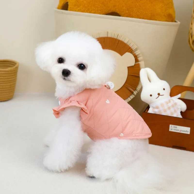 Pet Dog Love Flying Sleeve Thick Parkas Pet Puppy Jacket Small Dog Winter Warm Flying Sleeve Coat Tank Top Puppy ClothingXJ241125