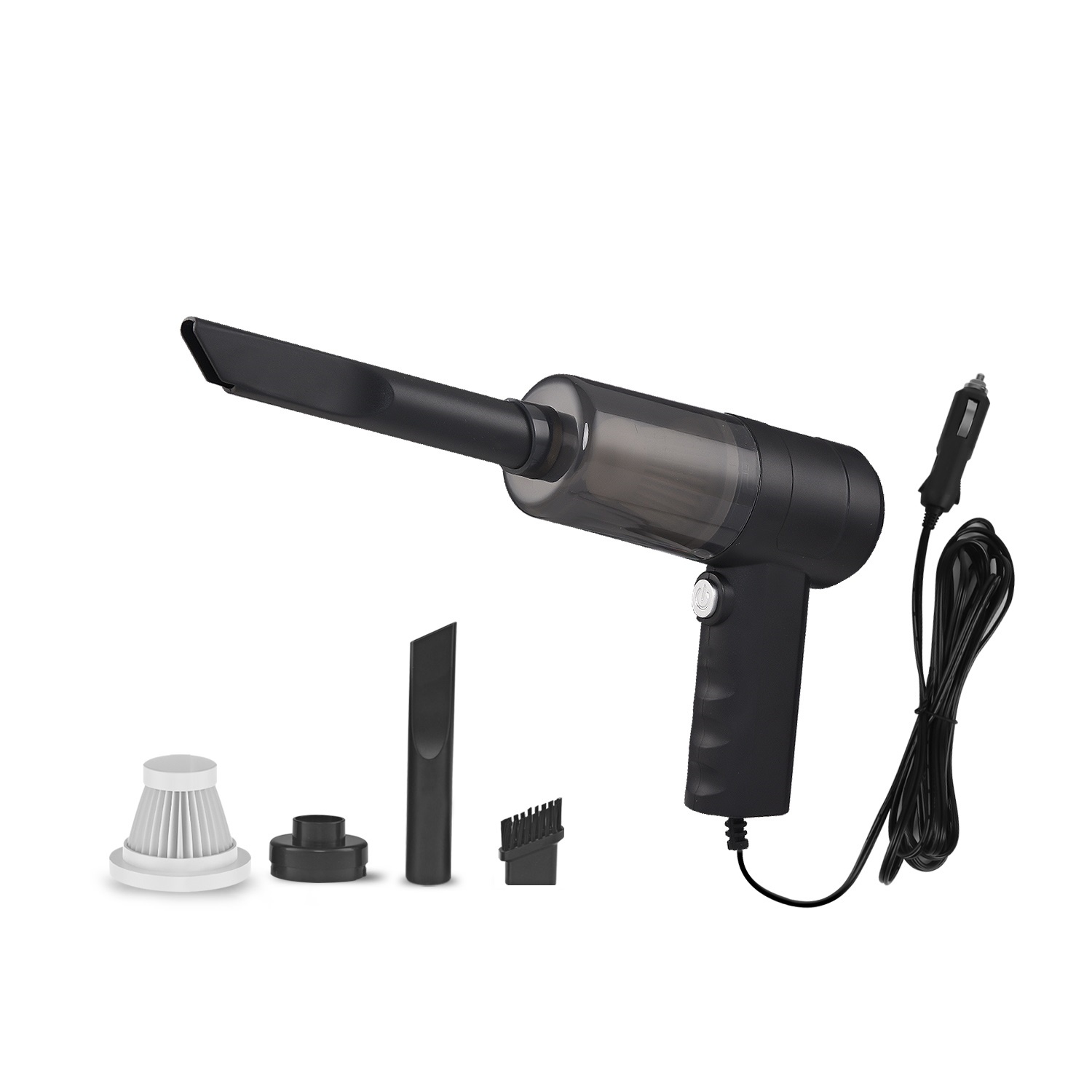 Compact Car Detailing Solution: Long-Lasting Handheld Vacuum with Pre-Installed Strainer for Vehicular Use