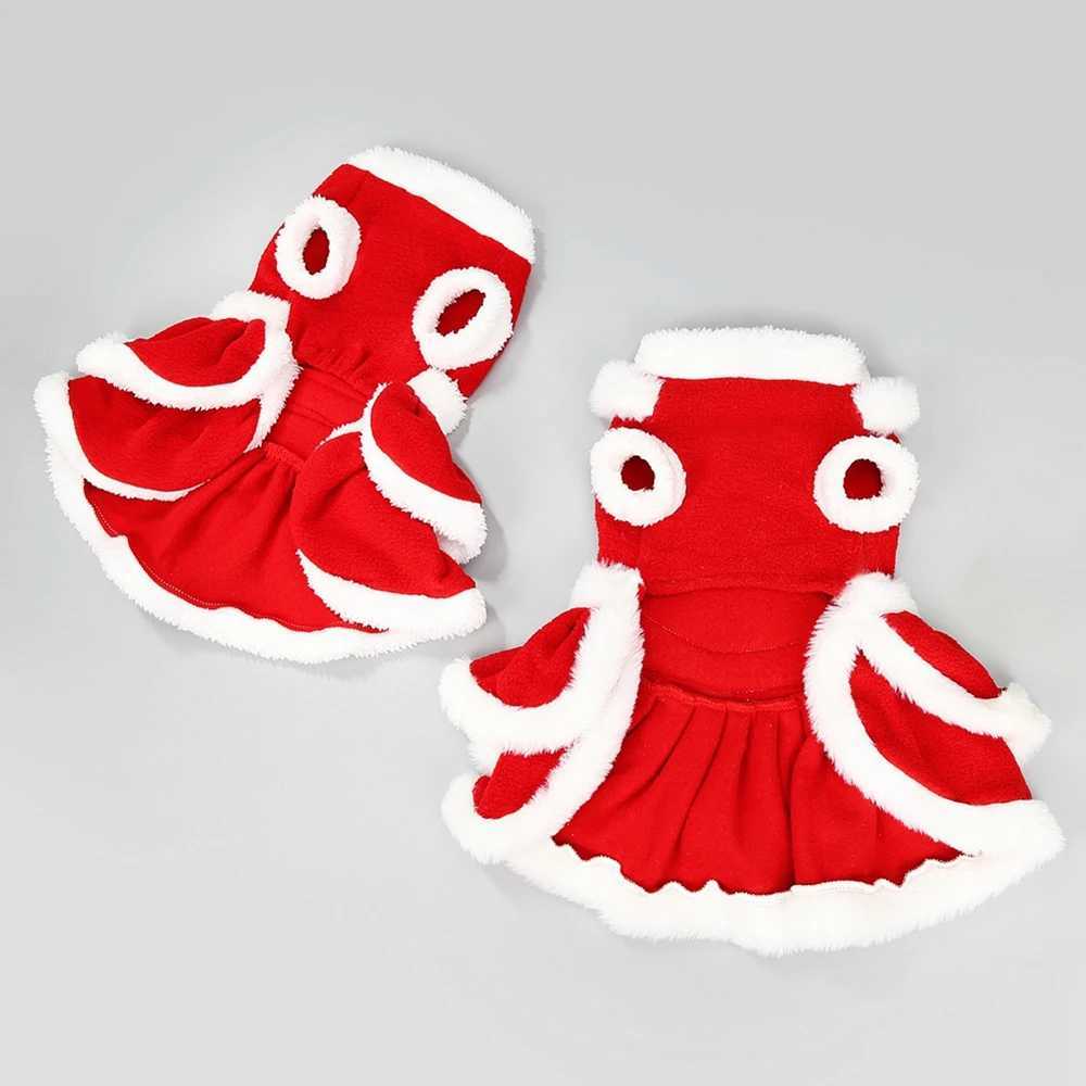 Christmas Coat Dog Clothes Dog Dress Xmas Dress Red Skirt Pets Cat Warm Dress Bow Skirt for Poodle Yorkie Chihuahua Clothes CatXJ241125