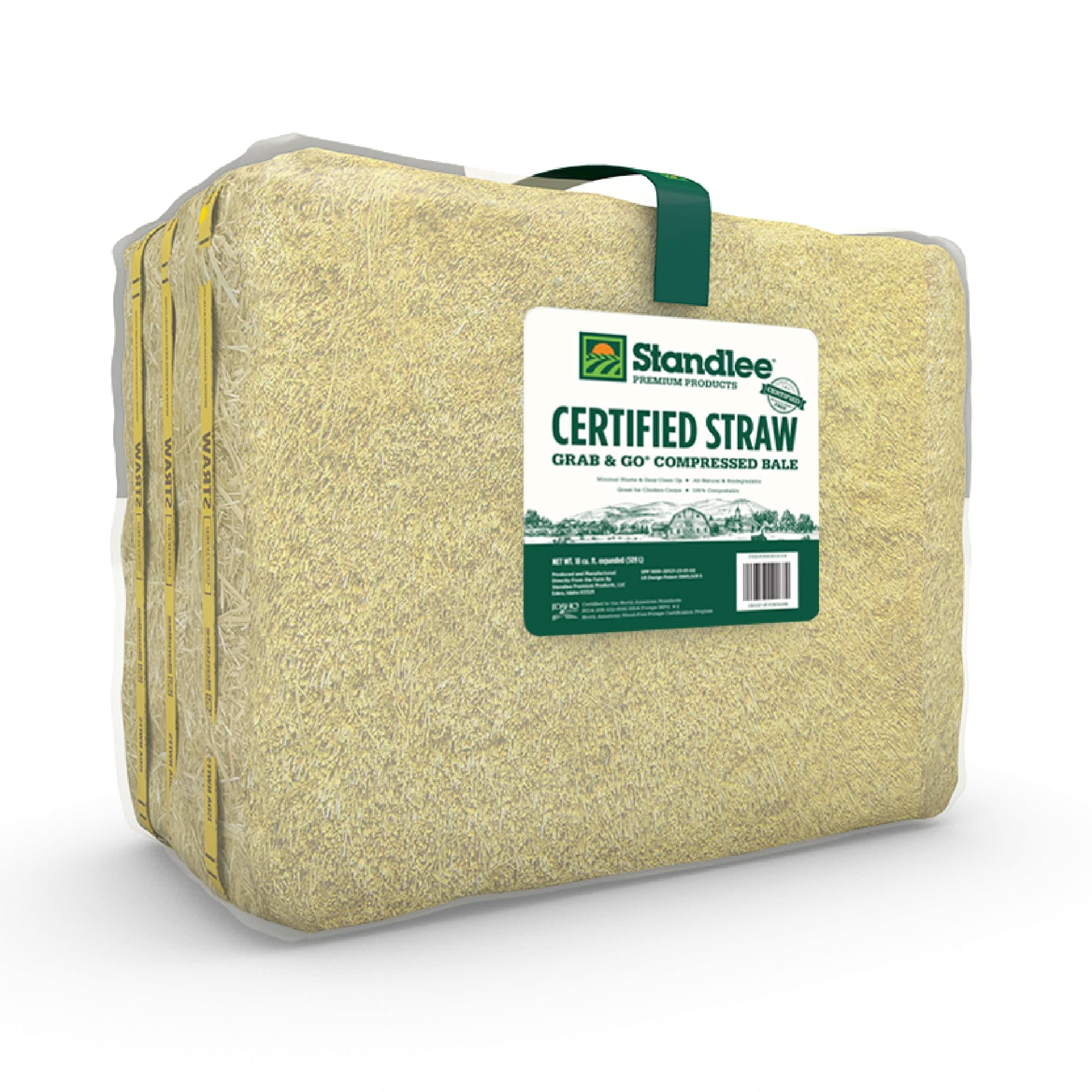 Standlee Premium Products Certified Straw Grab & Go Compressed Bale, 50 lbs.