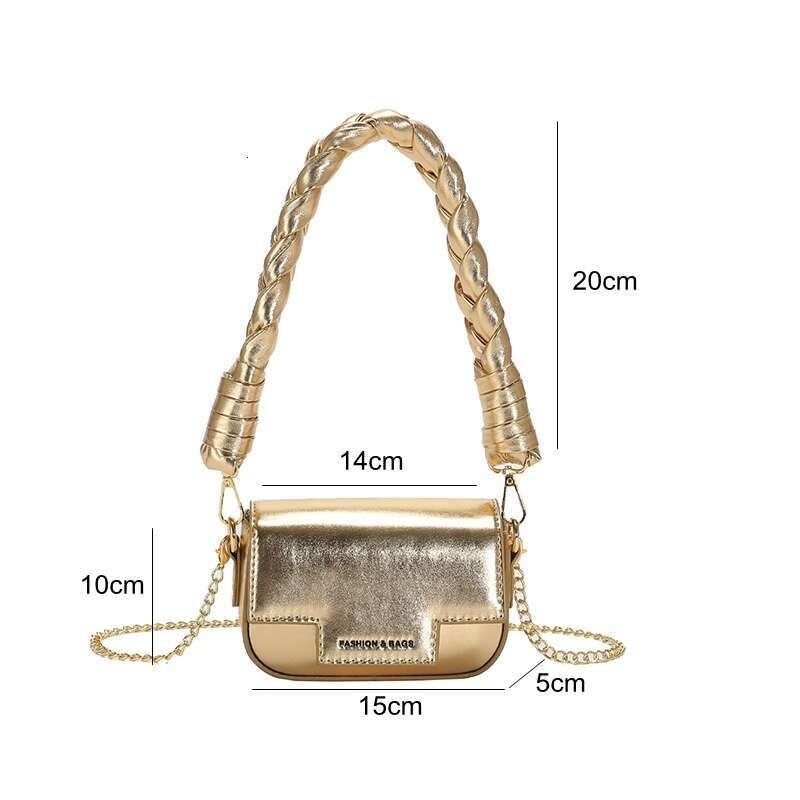 Sweet And Cool Hot Girl Crossbody Bags For Women Mini Shiny Pu Leather Chain Purses Large Capacity Shoulder Bag