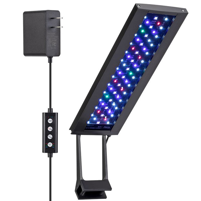 Hygger Aquarium Fish Tank Clip-on Light Aquarium Plant Full Spectrum LED Lamp with Built-in Timer