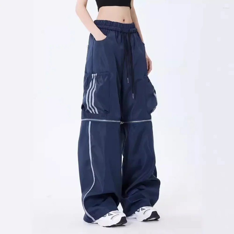 Womens Pants Vintage High-waisted Straight-leg Slimming Casual Bell Bottoms Summer Style American Clothing Z260314
