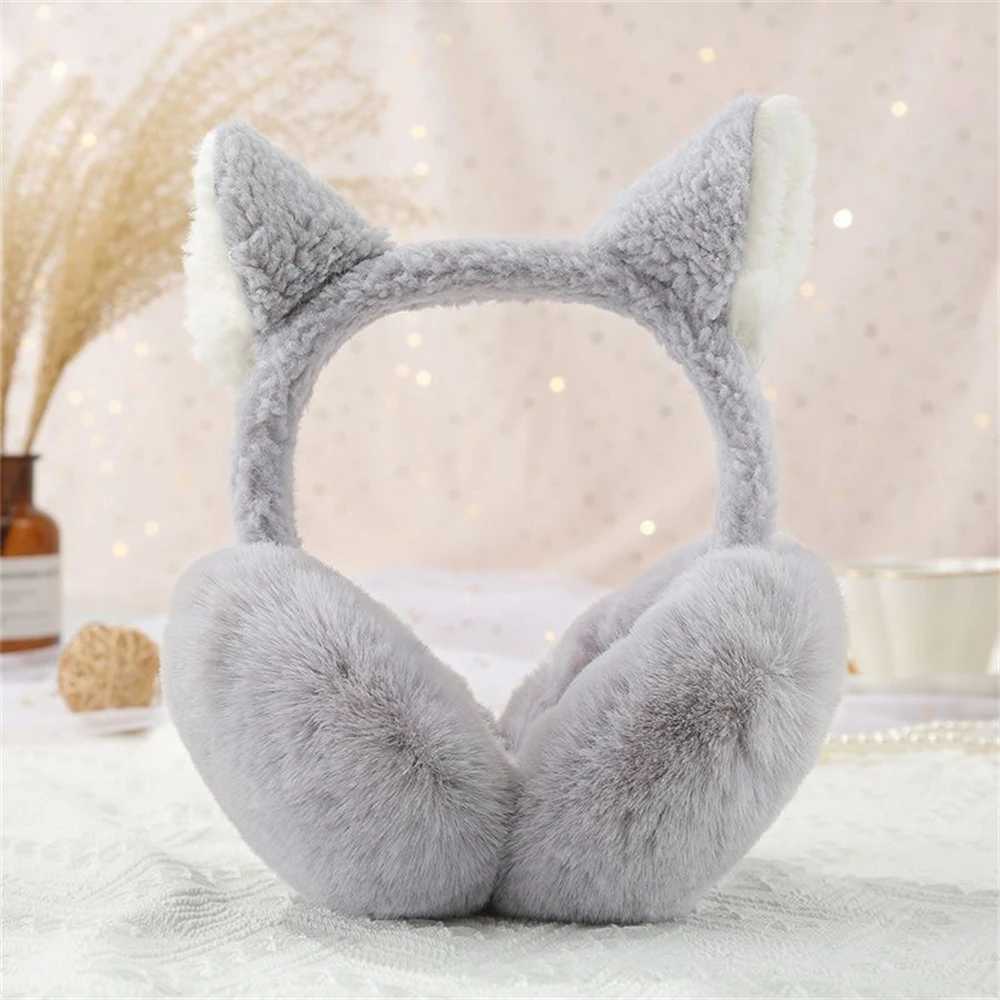 Cartoon Plush Elf Ears Folding Eartips Cute Thick Warm Hair Band Girls Fox Ears Makeup Hair Rings Fashion Eartips Earbuds W241126