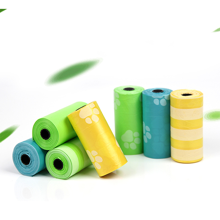 supplies custom biodegradable unscented pet dog poop waste bag set with logo printed