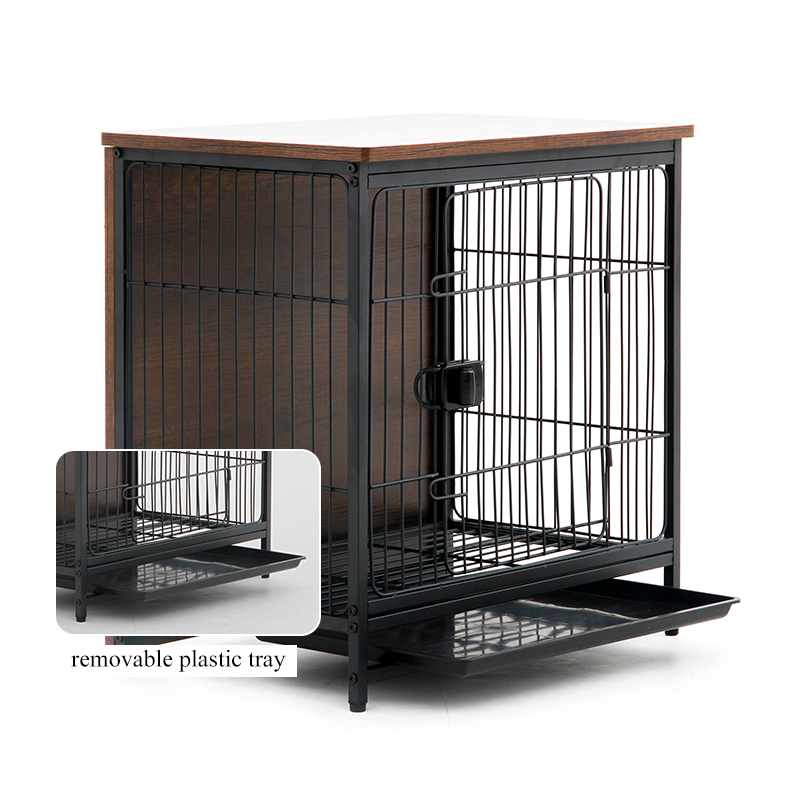 Modern Metal and Wood Dog Crate Dog Kennels Pet House Metal and Wood Animal Cage