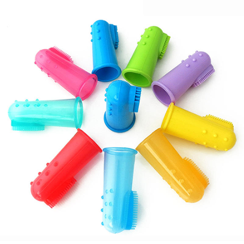 Factory Outlet Pet Toothbrush Silicone Finger Dog Toothbrush Finger Set Brushing Oral Cleaning Supplies