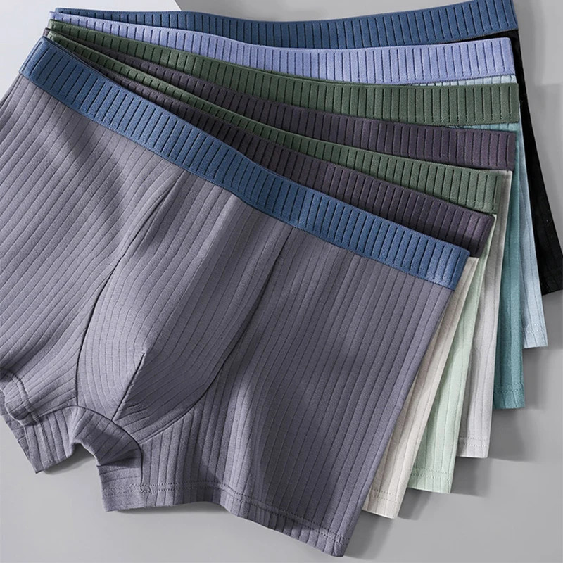 7 pieces of mens cotton character striped soft boxer sexy underwear mens underwear shorts breathable underwear plus size L-4XL 241126
