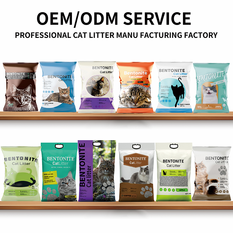Wholesale price Classic design 5L 10L 25L 10KG Low Tracking Bentonite Clumping Colorful Cat Litter sand