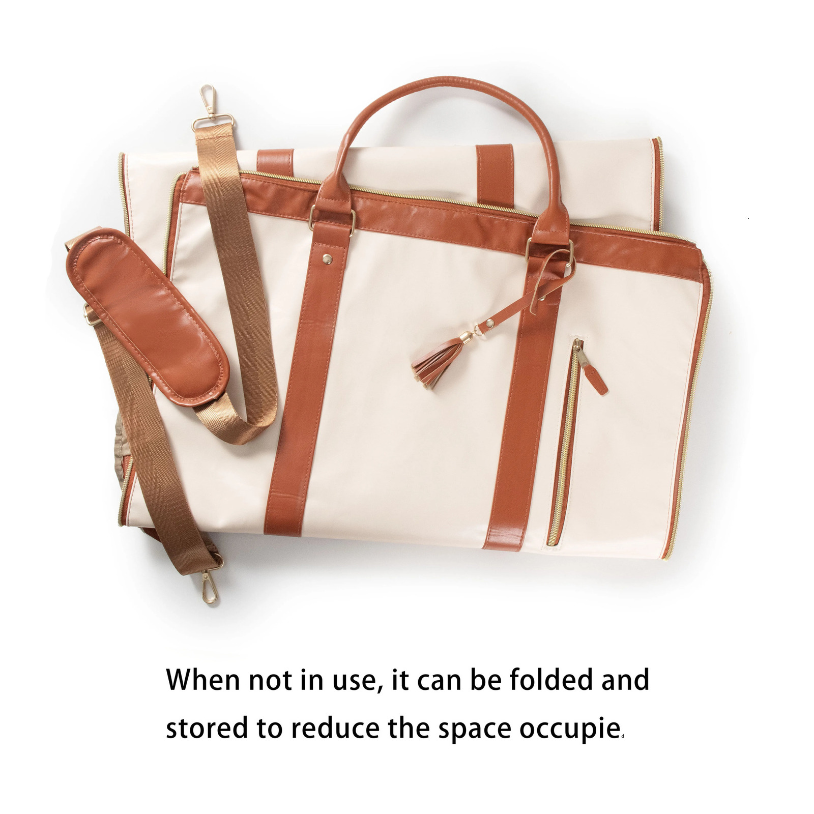 Lucshy Travel Bag PU Leather Travel Garment Bag Large Capacity Foldable Storage Bag Fashion Outdoor Sports Waterproof Handbag 241114