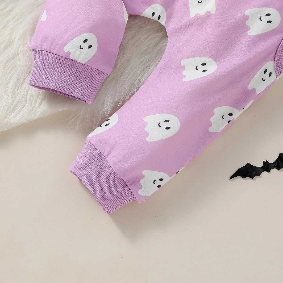 Clothing Sets 2PCS Fall Baby Girls Flying Long Sleeve Print Ghost For Halloween Casual Outdoor Pantsuit 0-3Y H241126