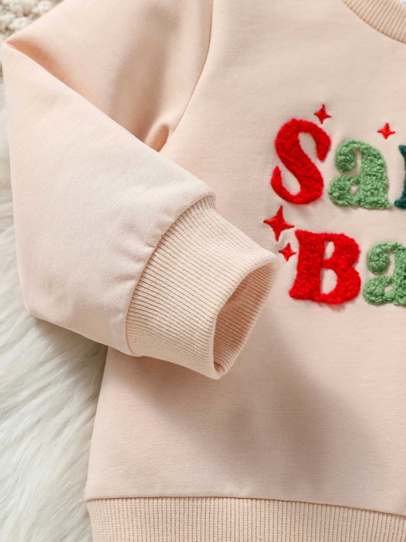 Clothing Sets 2Pcs Baby Girls Autumn Long Sleeve Print Letter Sweatshirt +Plaid Flared Pants For 6M-3Y Casual Outfits Clothing H241126