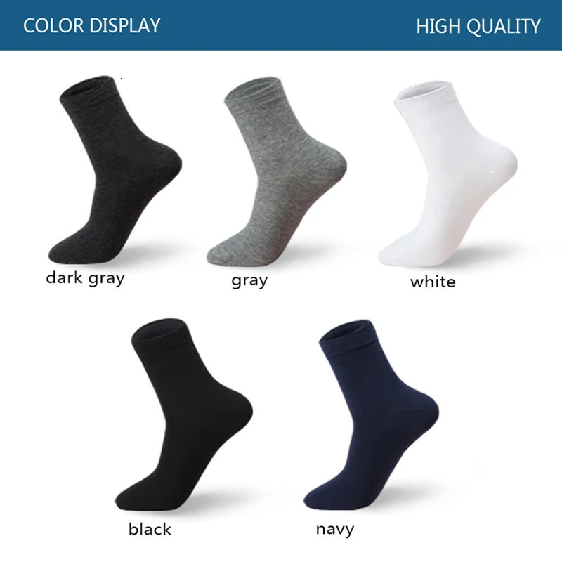 10 pairs/batch of high-quality mens cotton socks style black business socks breathable autumn mens sizes 39-46 241126