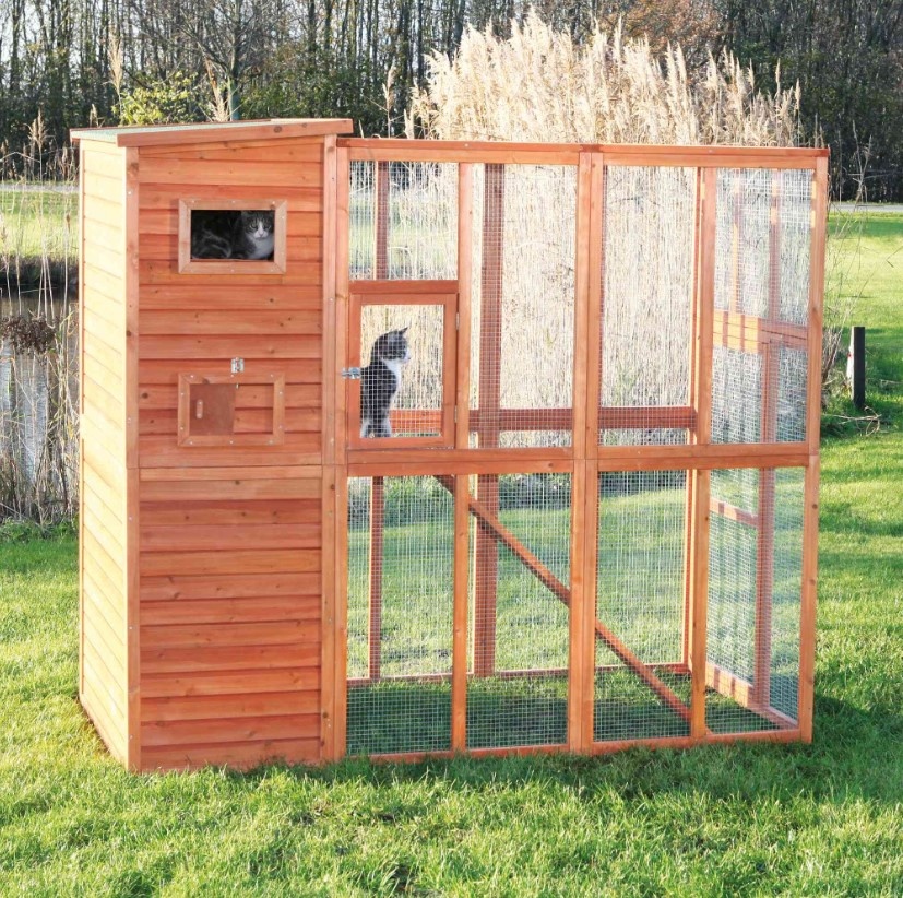customized weatherproof outdoor cheap large wooden pet cat condo cages
