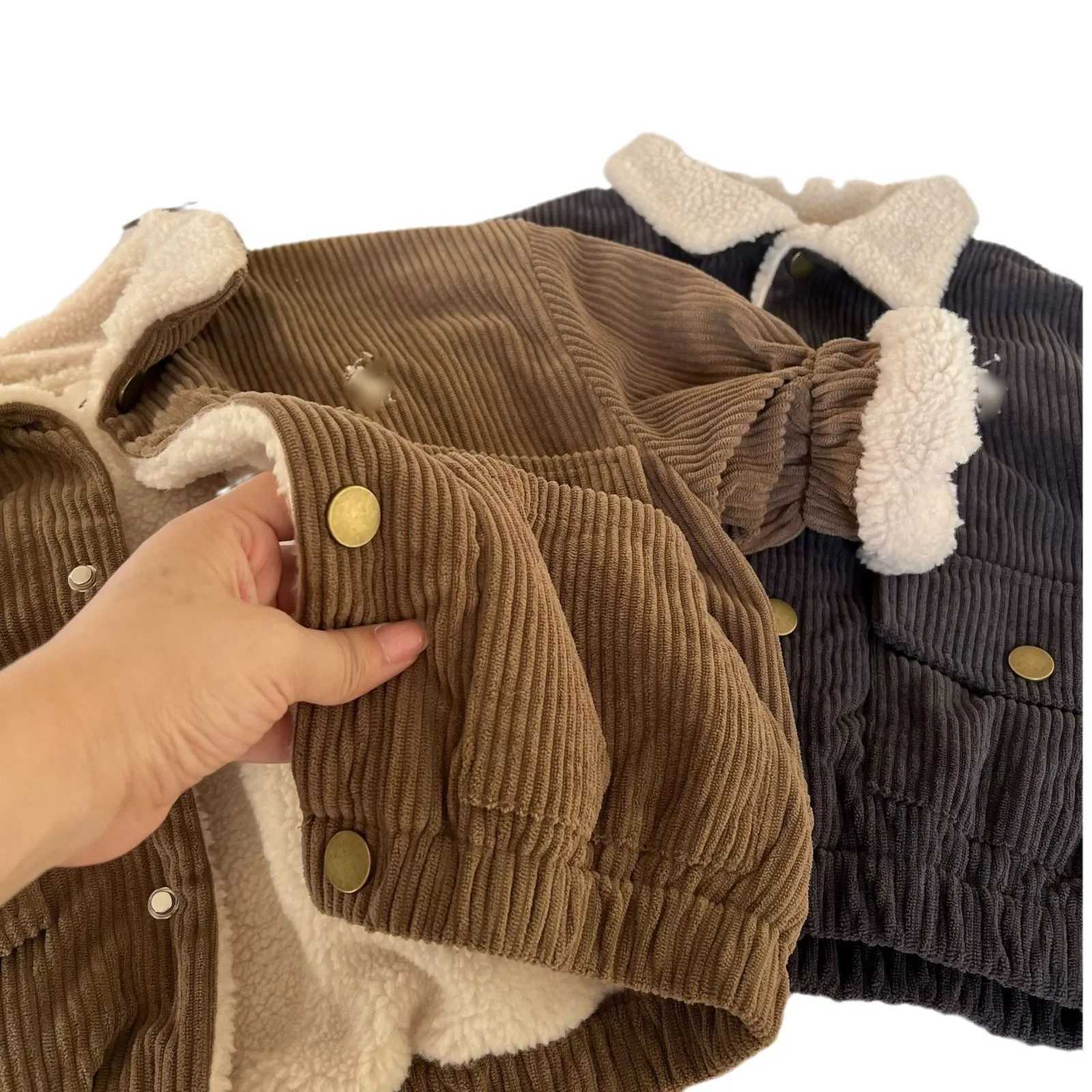 Down Coat 2024 Korean Children Baby Boys Girls Jacket Kids Outerwear Pit Stripe Turn down Collar Thick Solid High Quality Clothes Autumn H241123