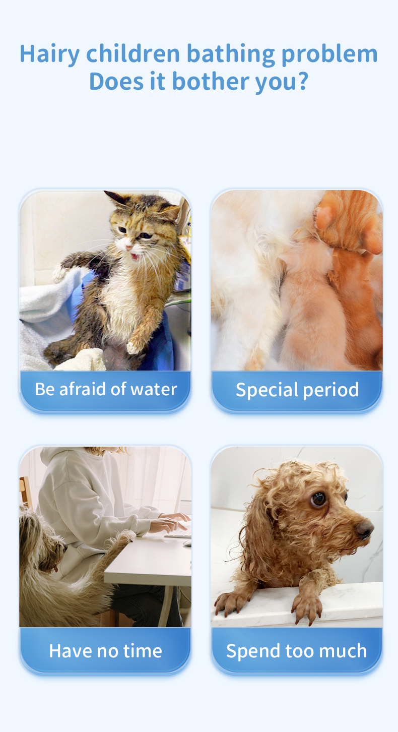 Biodegradable pet disposable gloves clean and soothe pet hair without washing
