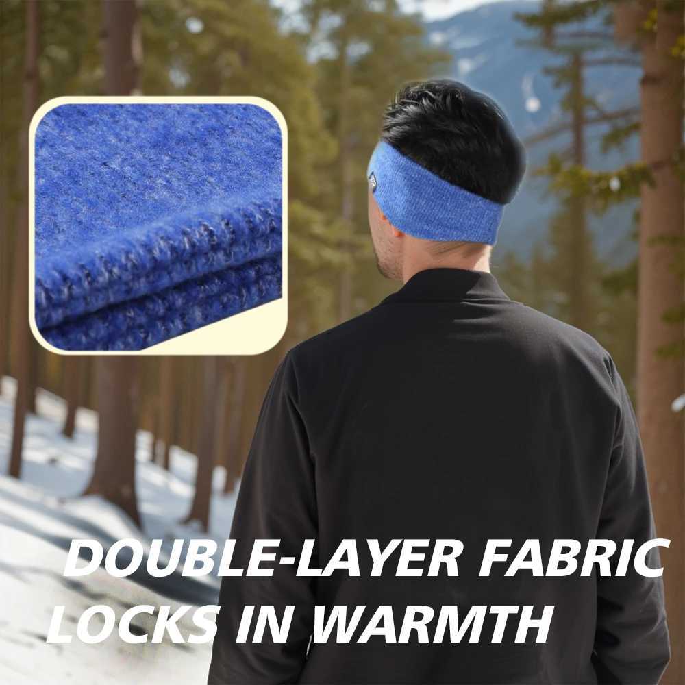 Winter ear warmers warm elastic knitted sports headband wool fitness earmuffs W241126