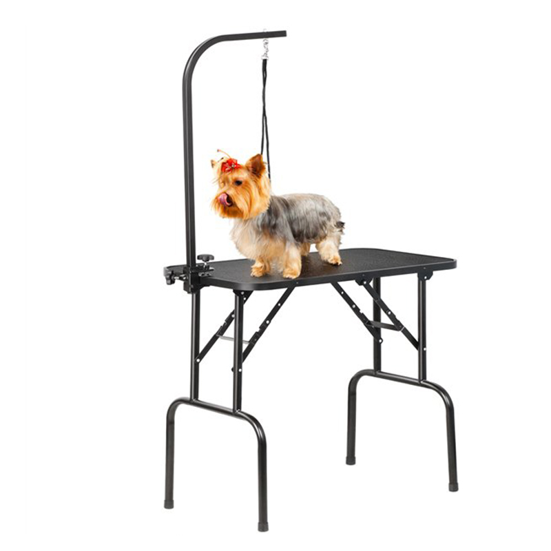 Professional Grade Foldable pet grooming table with arm loop noose adjustable folding cat trimming table