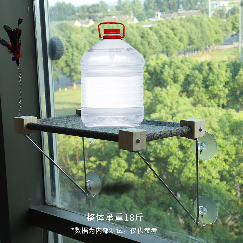 oem wholesale Eco-Friendly solid wooden cat window perch sunbath seat for cats cat toy window pet hammock bed