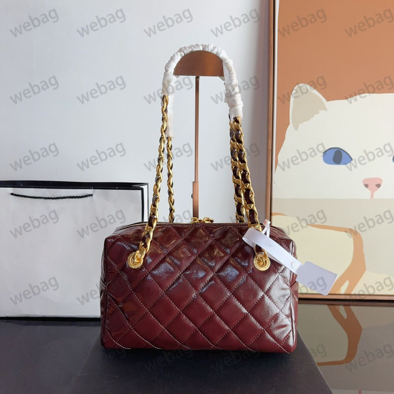 Designer Bags High Quality With Box Bag Plaid Flap Caviar Shoulder Handbag Gold Silver Chain Leather Double Letter Golden Buckle Luxury Women Bags