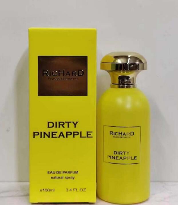 Unisex Perfume 100ml Richard Champagne Kiss Dirty Pineapple Fragrance Eau De Parfum 3.4oz Long Lasting Smell Brand EDP Man Women Cologne Spray Body Mi