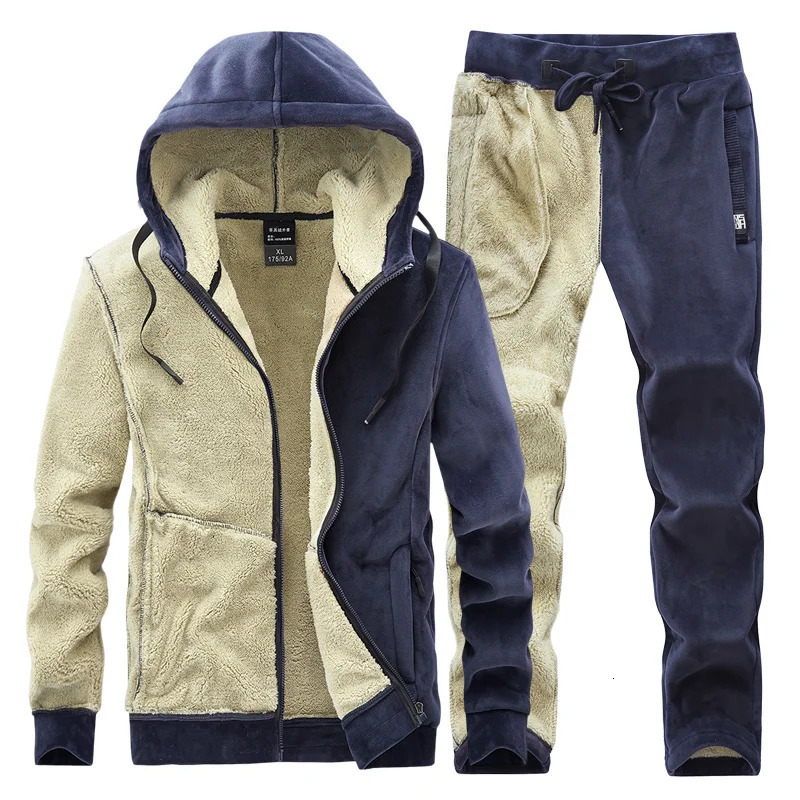 Cashmere Thick Warm Autumn Mens Track Clothing Zipper Hoodie Sweater Pants Set Casual Mens Clothing Womens Track Clothing 241126