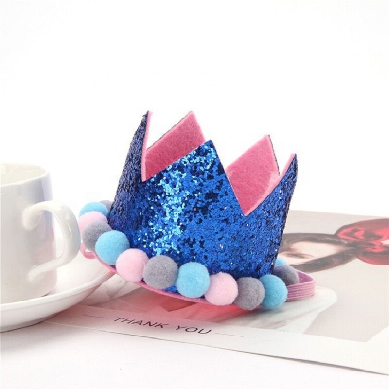 2022 Top Sale Shiny Birthday Dog Bandana Colorful Cute Party Pet Hat Crown