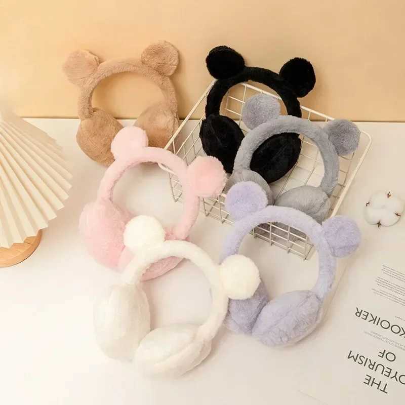 Winter Warm Plush Earmuffs for Women Men Cute Bear Ears Ear Warmer Earfl Outdoor Windproof Ear-Muffs Faux Furry Ear CoversXJ241126