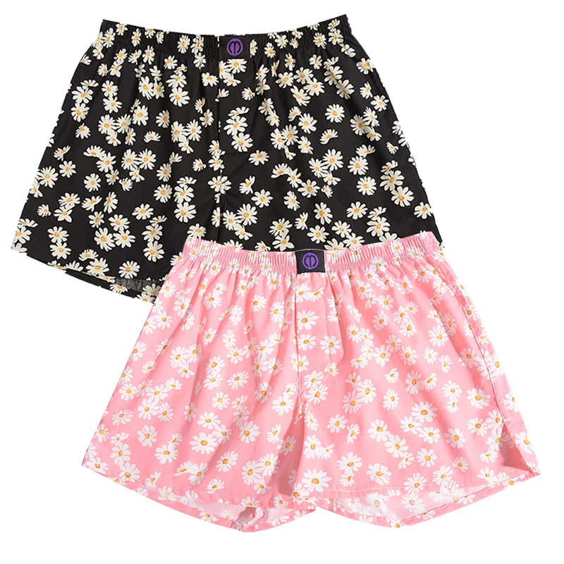 5 colors Chrysanthemum pure cotton underwear pattern suitable for both men and women comfortable and breathable shorts suitable for home leisure 24112