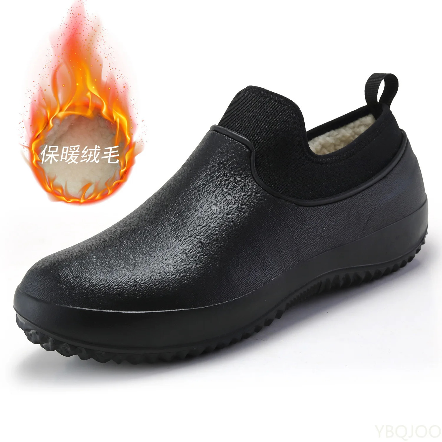 Mens kitchen work shoes anti slip chef shoes casual unisex work shoes water shoes raincoat cotton boots plus size 241126