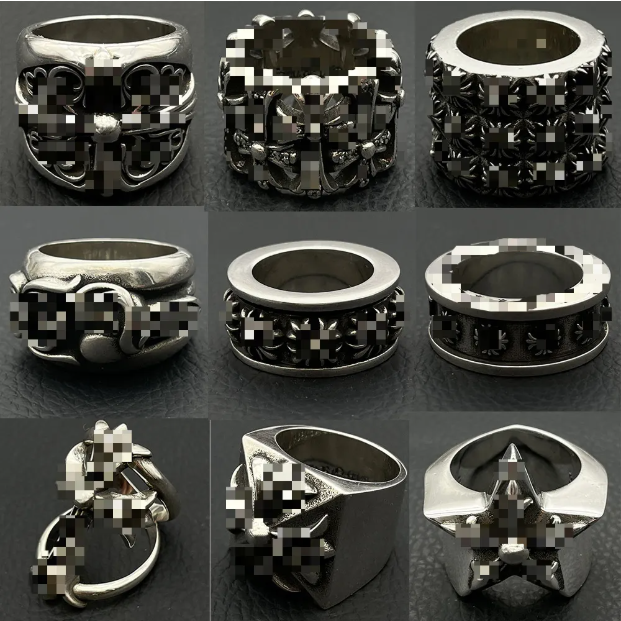 Designer Cluster Rings Vintage Vine Totem Crosses Grave Ring Timeless Classic Scout Flower Iris Band Drill CJ051-CJ071