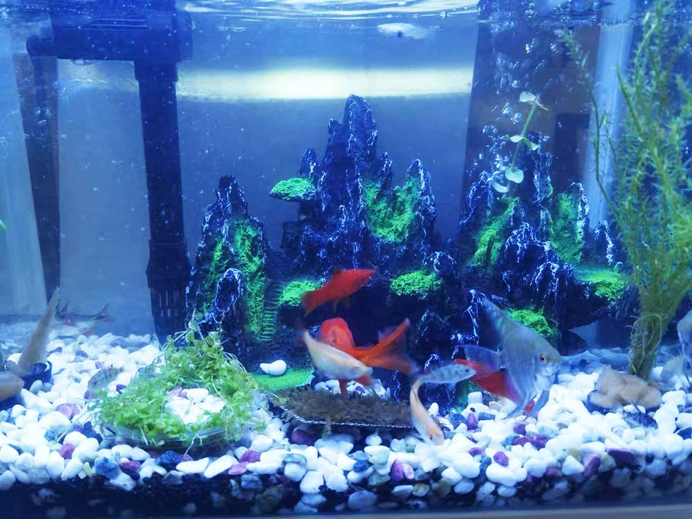 Large Fish Tank Decorations Mountain View Aquarium Ornament Tree House Cave Bridge Fish Tank Decoration