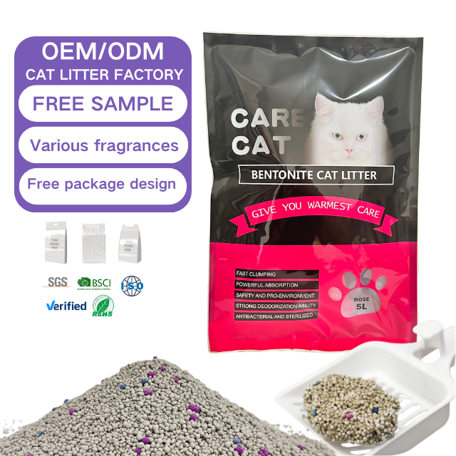 Cat Litter Factory Direct Sale 10L 5kg 10kg 20kg 25kg Clumping Bentonite Arena Para Gatos Cat Litter