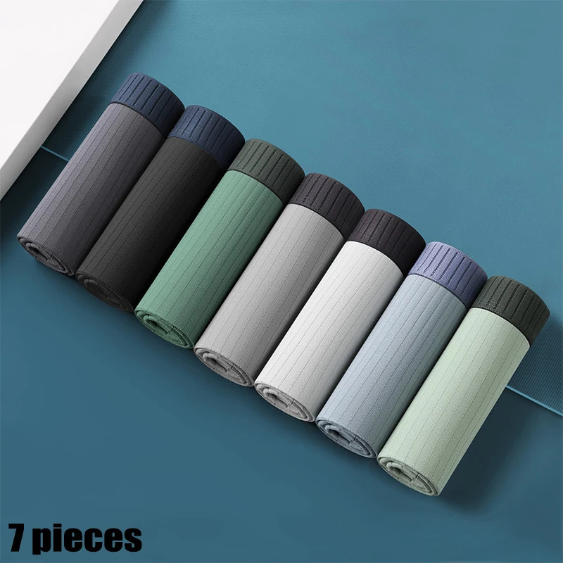 7 pieces of mens cotton character striped soft boxer sexy underwear mens underwear shorts breathable underwear plus size L-4XL 241126