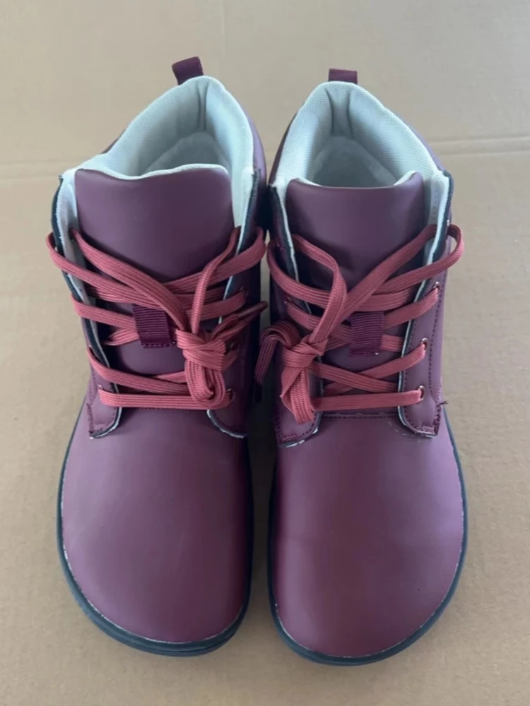 ZZFABER Adult Barefoot Boots Winter Ankle Warm Shoes Mens Outdoor Minimalist Snow Boots Comfortable Winter Boots 241126