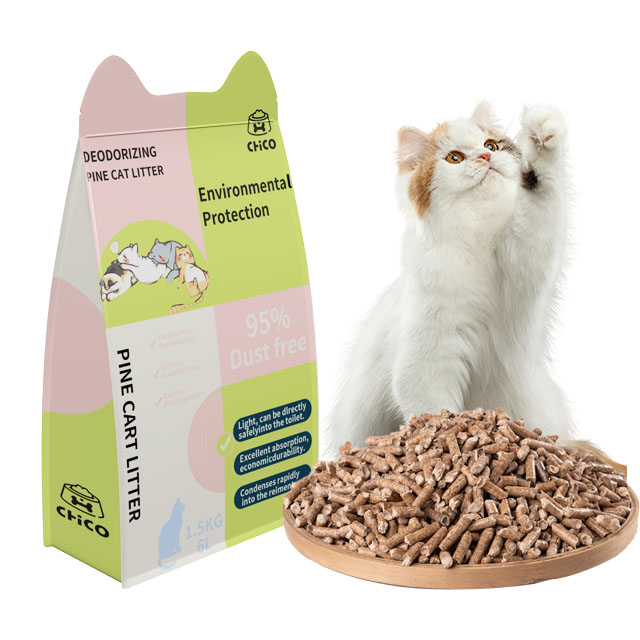Wholesale high quality pine cat litter dust-free cleaning natural pet products pine cat litter