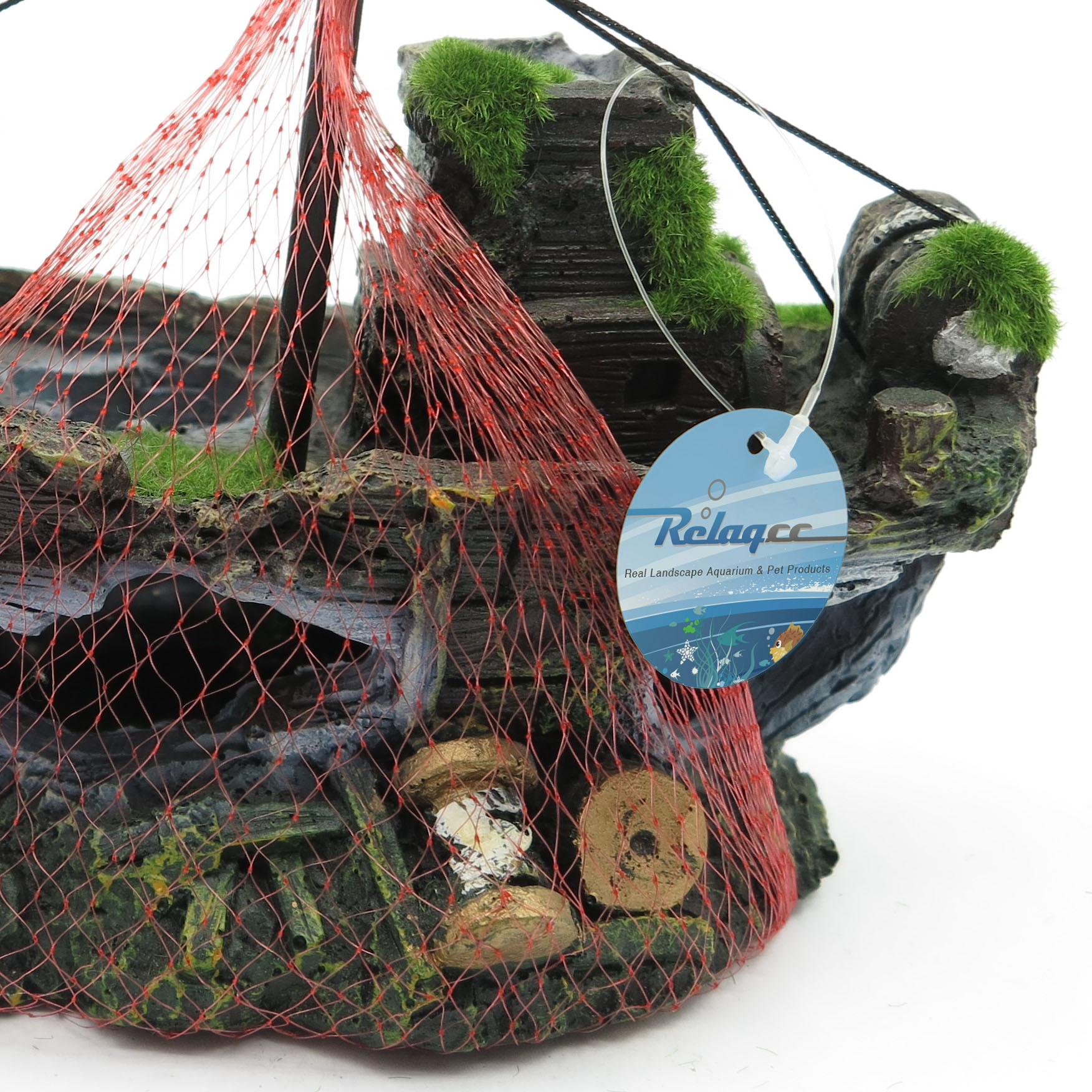 RELAQCC Aquarium Ornament Wreckship resin