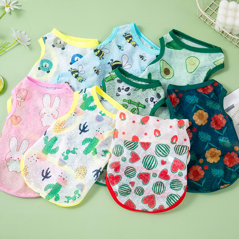 Spring summer thin cartoon printed vest with various patterns polyester sunscreen clothing