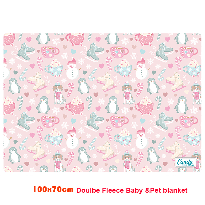 2022 Pink Design Comfortable Silly Plush Dog Blanket Thick Soft Comfy Fleece Pet Blanket For winter Bed Christmas Pattern