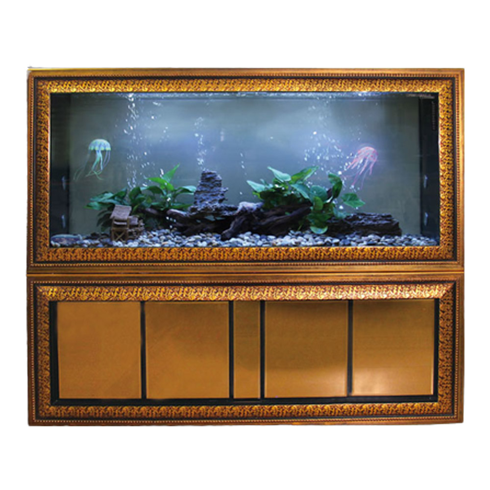 WOLIZE Aquarium Fish Tank Home Use Arowana Koi Fish Landscape Fish Aquarium Tank Home Decoration Glass Square Sustainable 4.5L