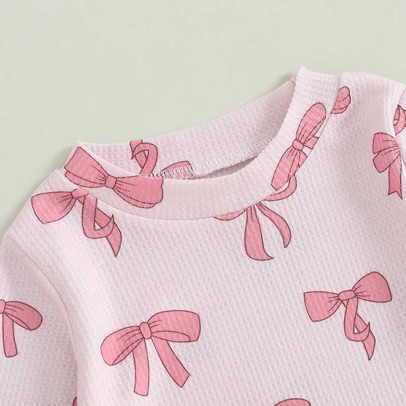 Clothing Sets 0-3 Years Winter Fall Baby Girls Clothing Suit Kids 2-piece Outfits Bow Print Long Sleeve Sweatshirt with Pants Toddler Clothes H241126